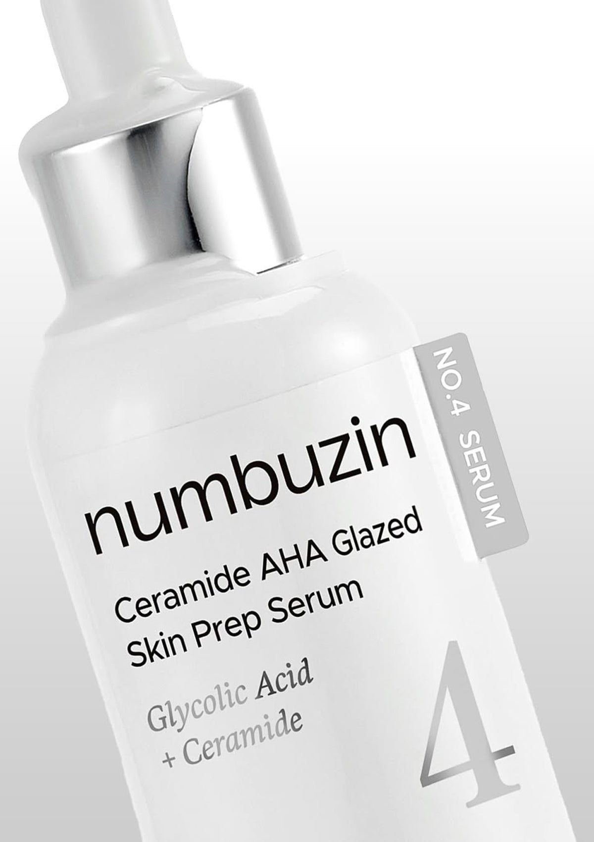 Numbuzin Ceramide AHA Glazed Skin Prep Serum bottle on a white background